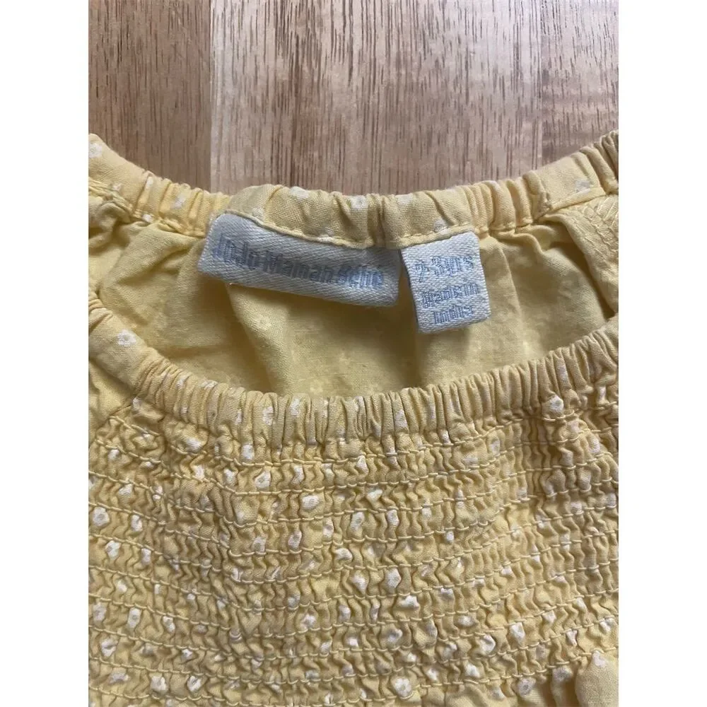 JoJo Maman Bebe Yellow Dinosaur Smocked Shirt 2-3Y - Picture 2 of 5